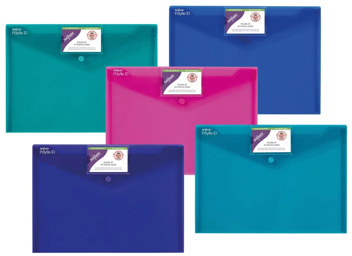 Snopake Polyfile ID A4 Electra Assorted- 5 Files
