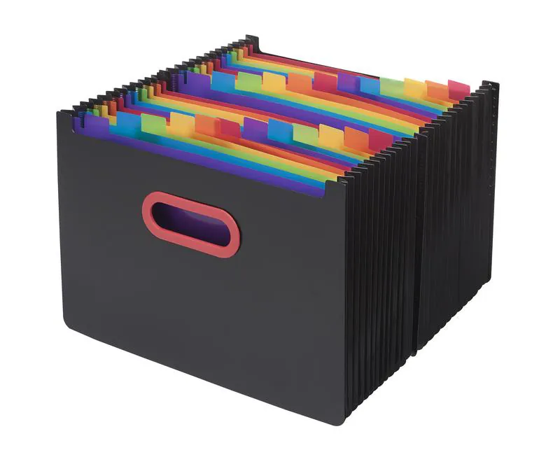 Snopake Rainbow & Black 24 part Desk Expander A4- 1 Organiser