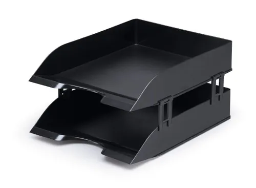 Durable Black BASIC Letter Tray Risers (4)