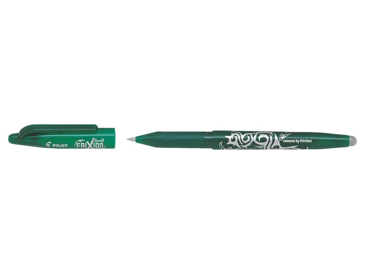 Pilot FriXion Erasable Gel Ink Rollerball Pen Green - Medium Tip (12)