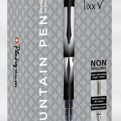 Snopake Tixx Fountain Pen Black- 1 Box of 12 pens