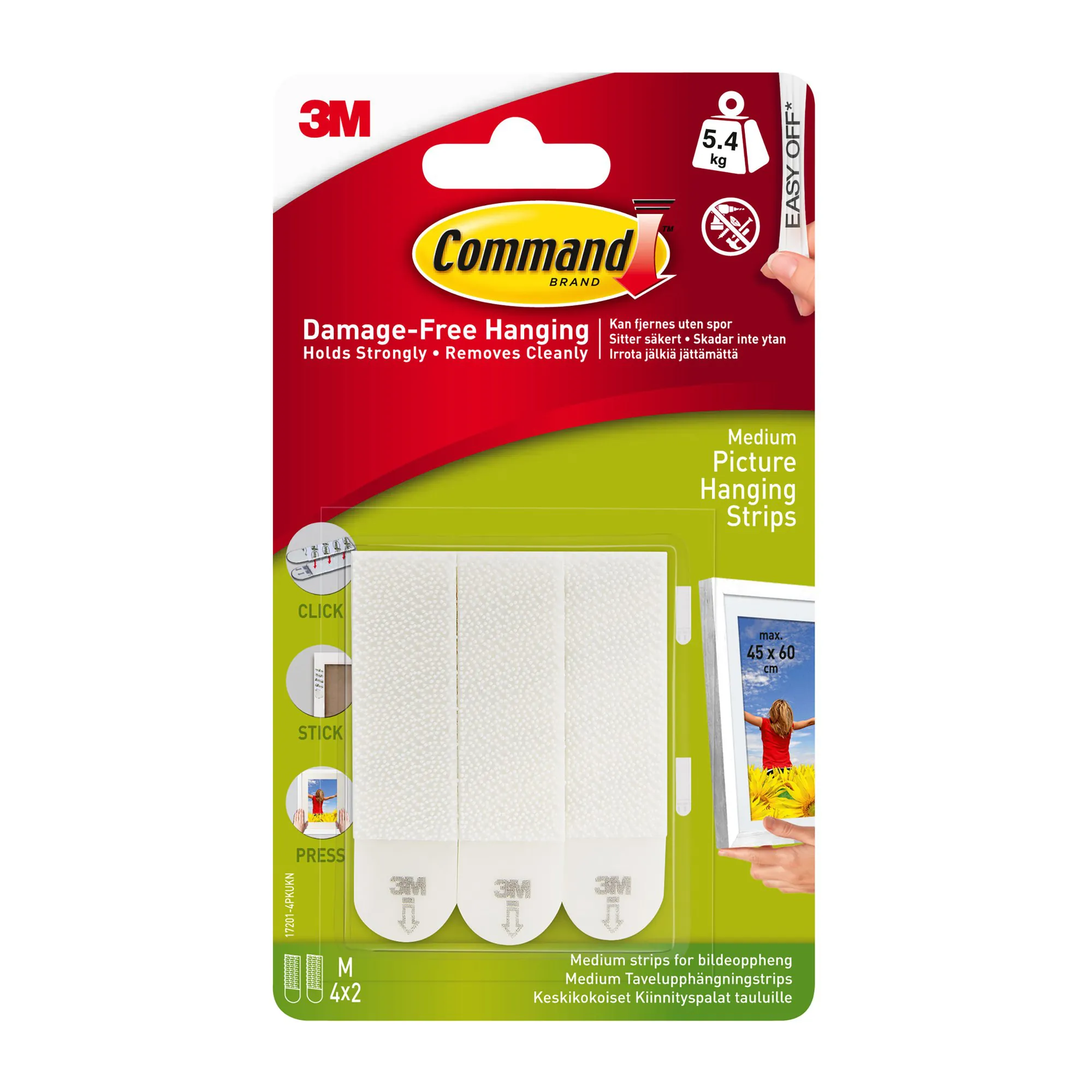 Command Pack of 4 Medium Picture Hanging Strips White