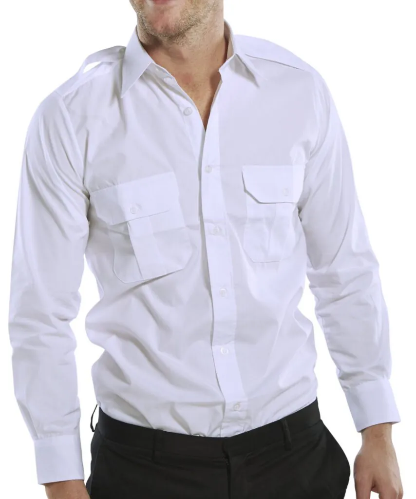 Beeswift Pilot Shirt Long Sleeve White 19.5